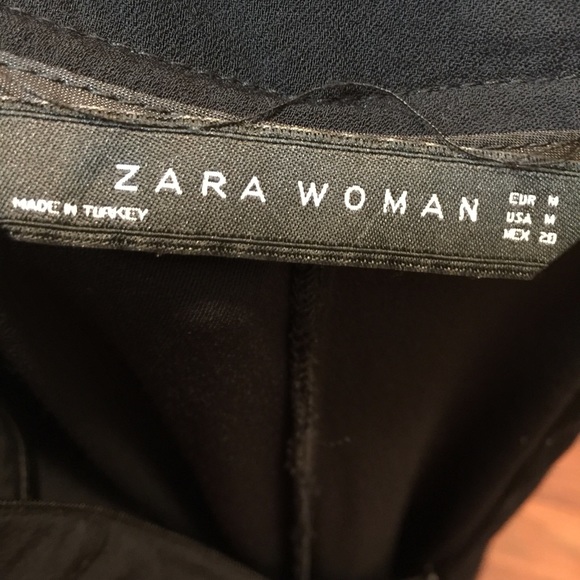 Zara Cropped Pinafore Overall Black Medium - Picture 6 of 8